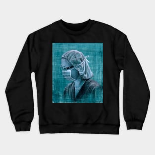 Medical Rep Lou - Drawing by Adelaide Artist Avril Thomas - South Australian Artist Crewneck Sweatshirt